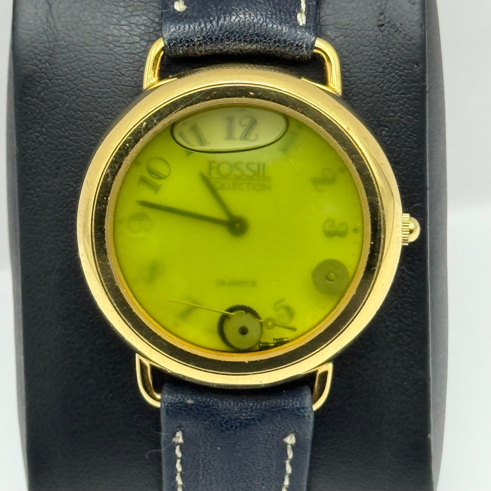 Fossil Collection Quartz Watch Black Leather Strap 34mm PARTS REPAIR