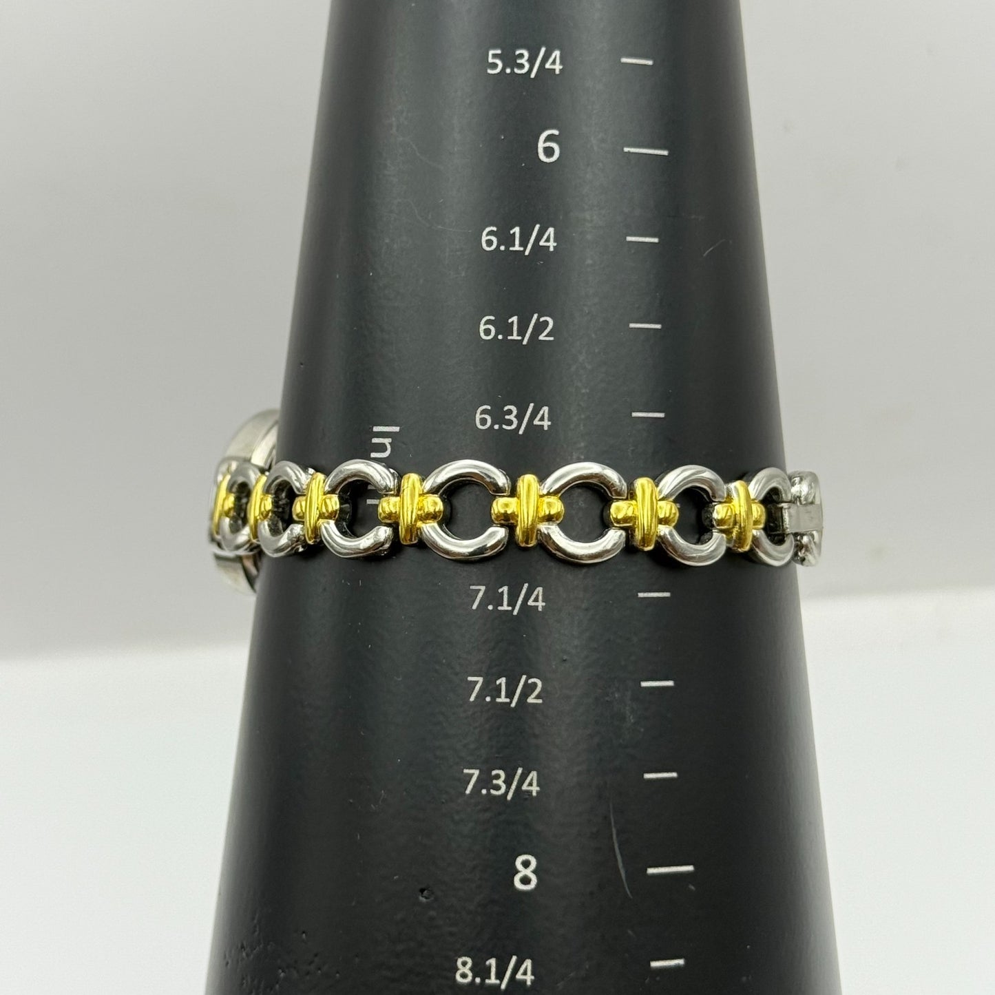 22mm Working Ladies Via Lucia 181 Two Tone Gold And Silver Quartz Watch 7 Inches