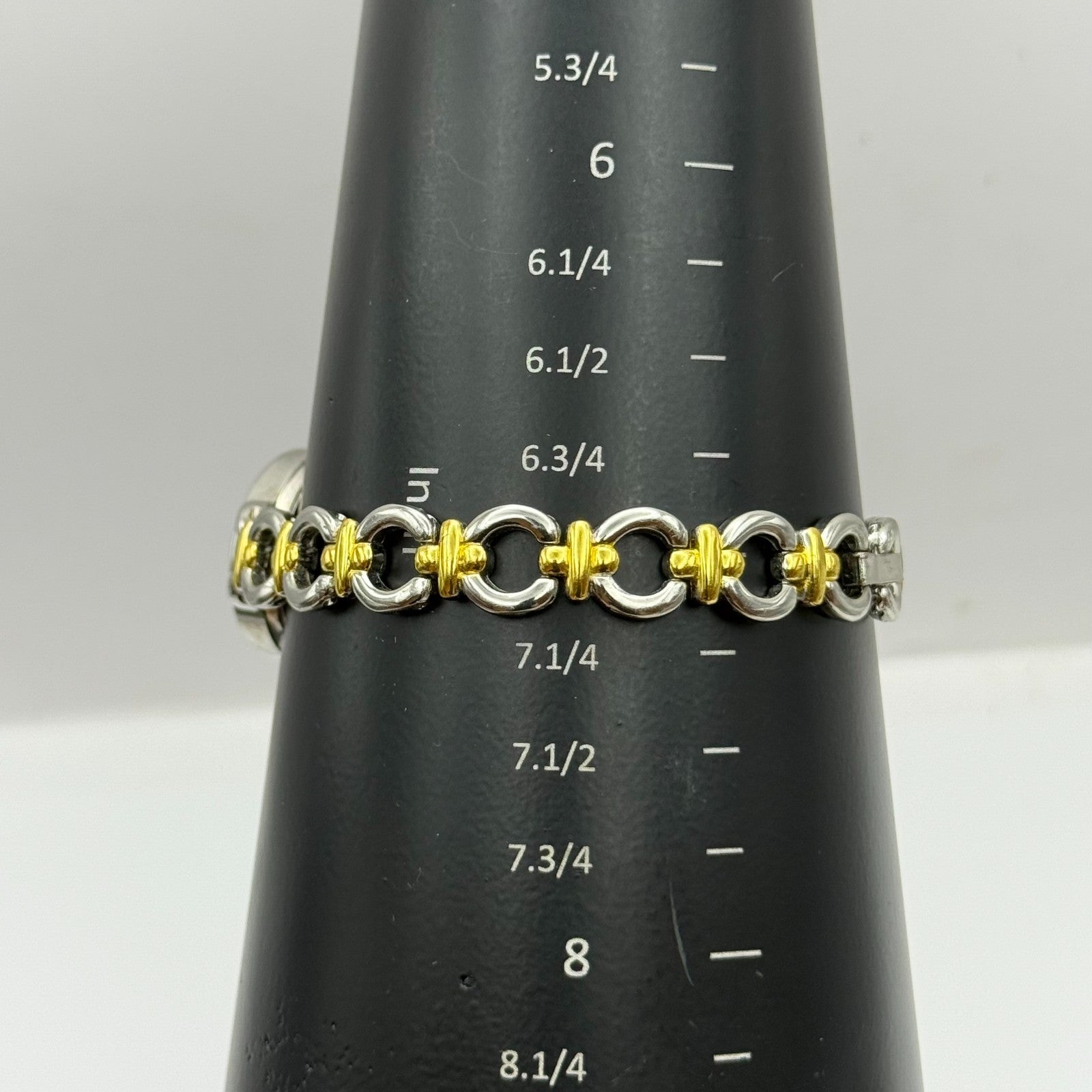 22mm Working Ladies Via Lucia 181 Two Tone Gold And Silver Quartz Watch 7 Inches