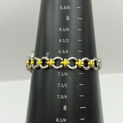 22mm Working Ladies Via Lucia 181 Two Tone Gold And Silver Quartz Watch 7 Inches