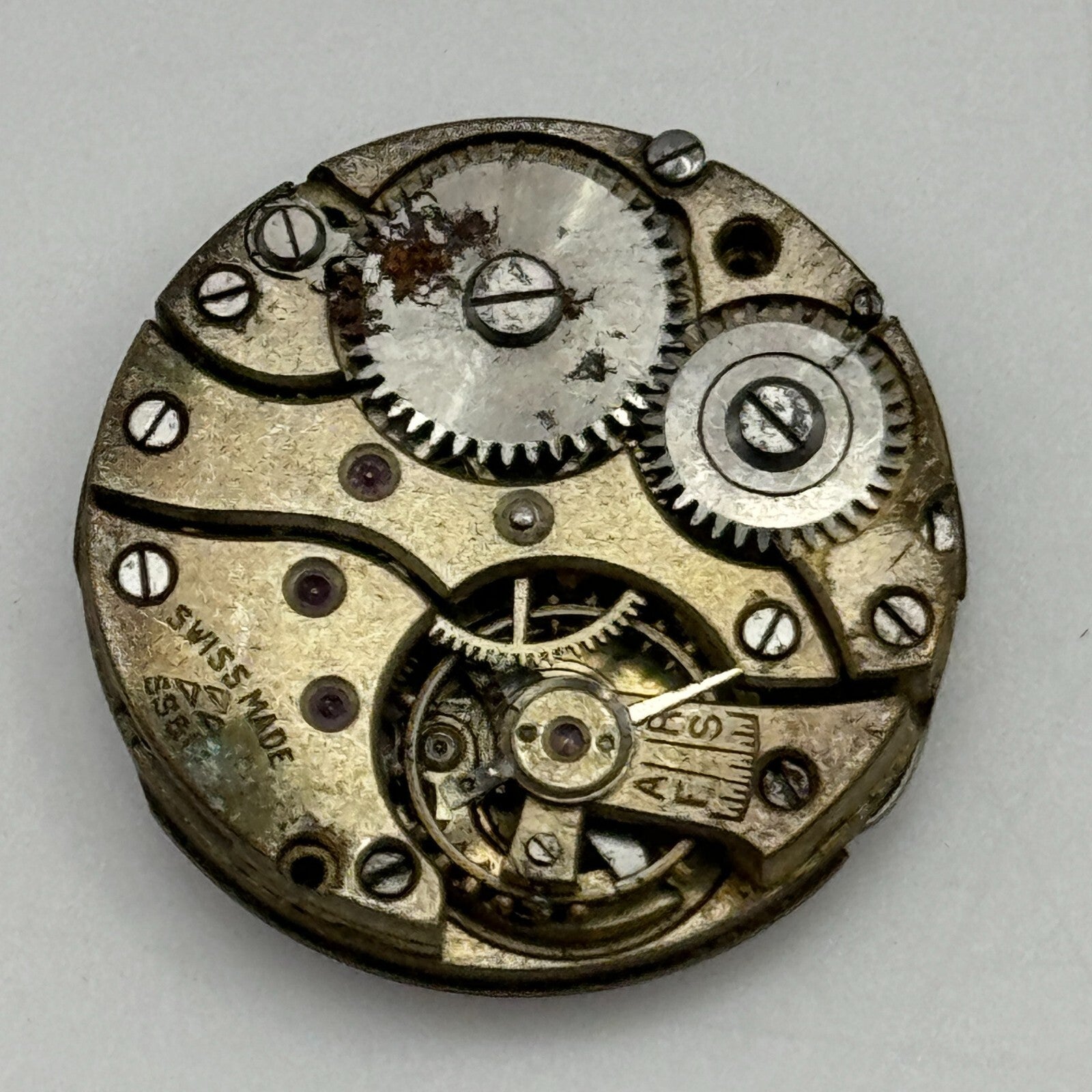 22.6mm Stauffer S S & Co Manual Wind Trench Watch Movement Swiss Vintage PARTS