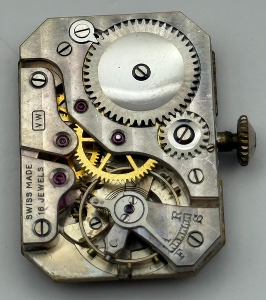 Vertex VW Tank 16 Jewels Watch Movement Running Manual Wind Vintage Parts 20mm