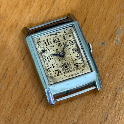 25mm Running Vintage Tank Watch PAT DRP Sub Seconds Manual Wind PARTS / REPAIR