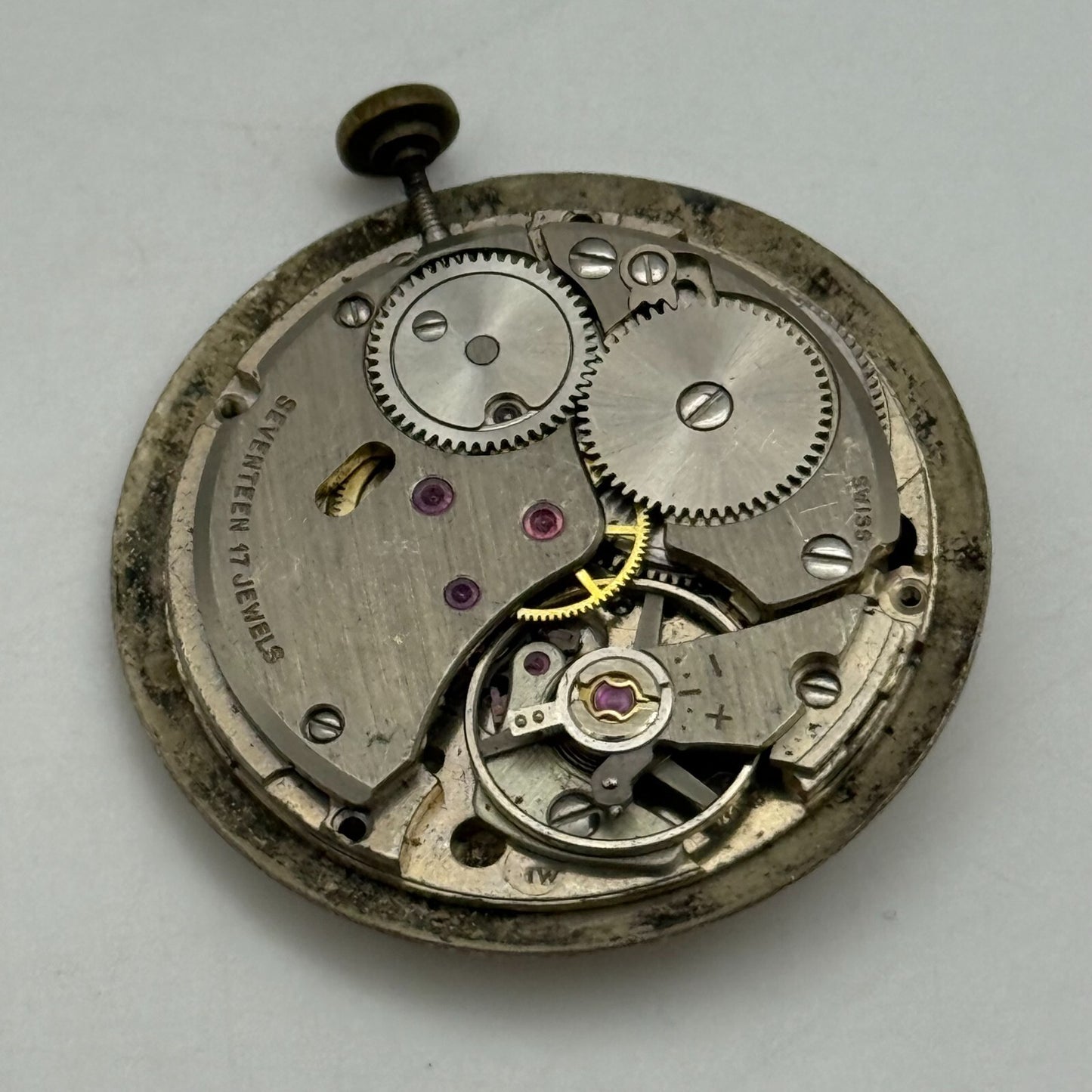 25.5mm Vintage Rodania AS 1714-15 Swiss Manual Wind Watch Movement PARTS REPAIR