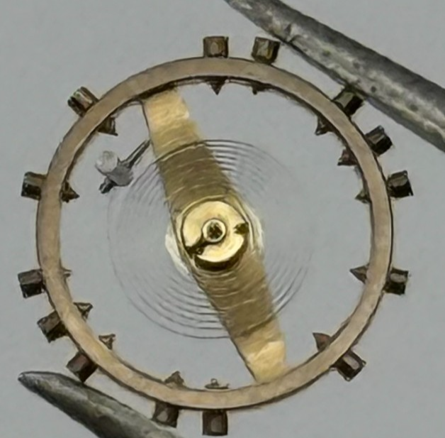 FHF 57-21 Balance Wheel Complete And Spring 6 3/4''' 1361 Watch Movement Parts 