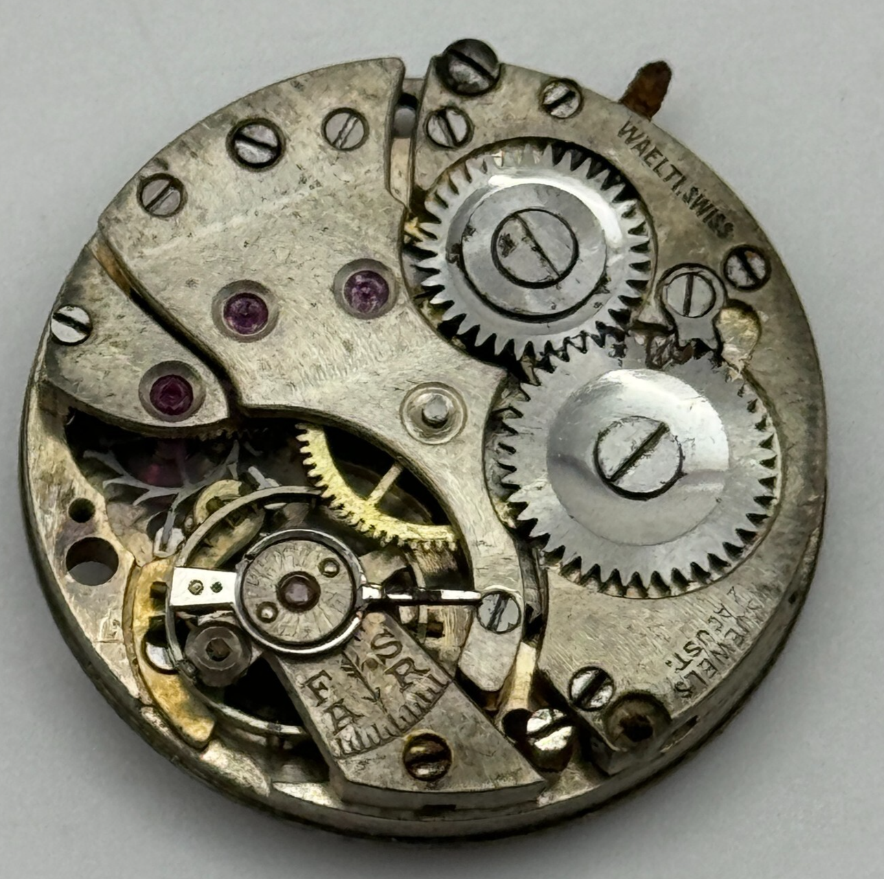 23.6mm Waleti SPG 15 Jewel Manual Wind Watch Movement Swiss Vintage PARTS REPAIR