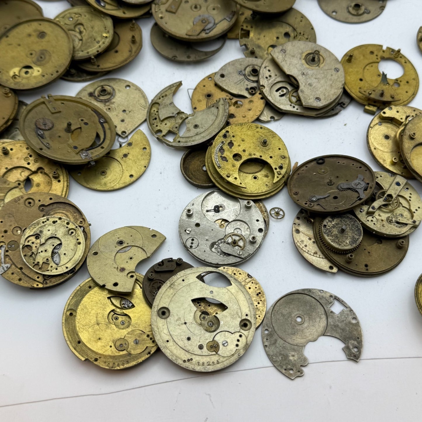 Large Bundle Of Antique Partial Pocket Watch Movements Joblot PARTS REPAIR SPARE