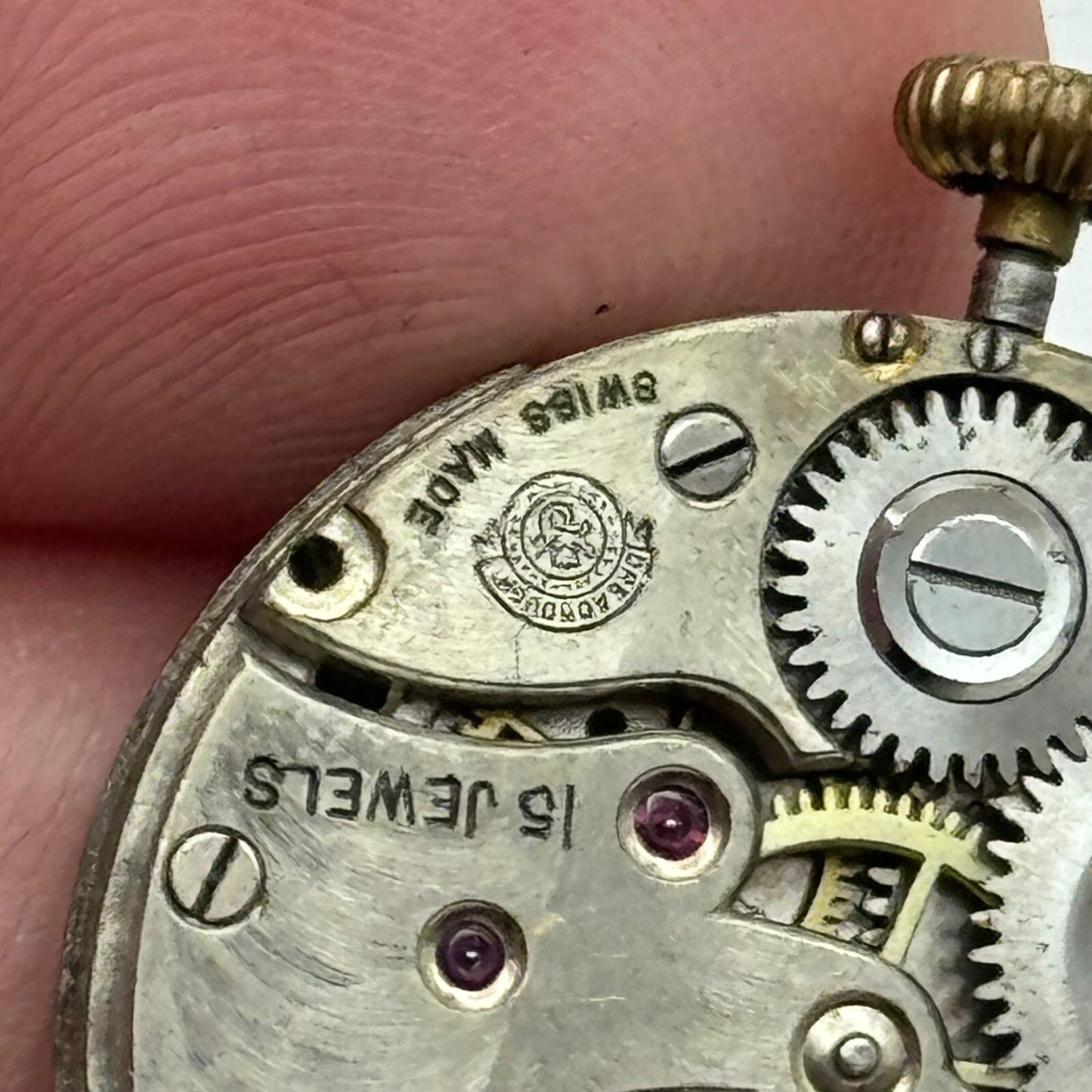 25mm Dreadnought Balance Ok Trench Watch Movement 15 Jewels Vintage Swiss PARTS