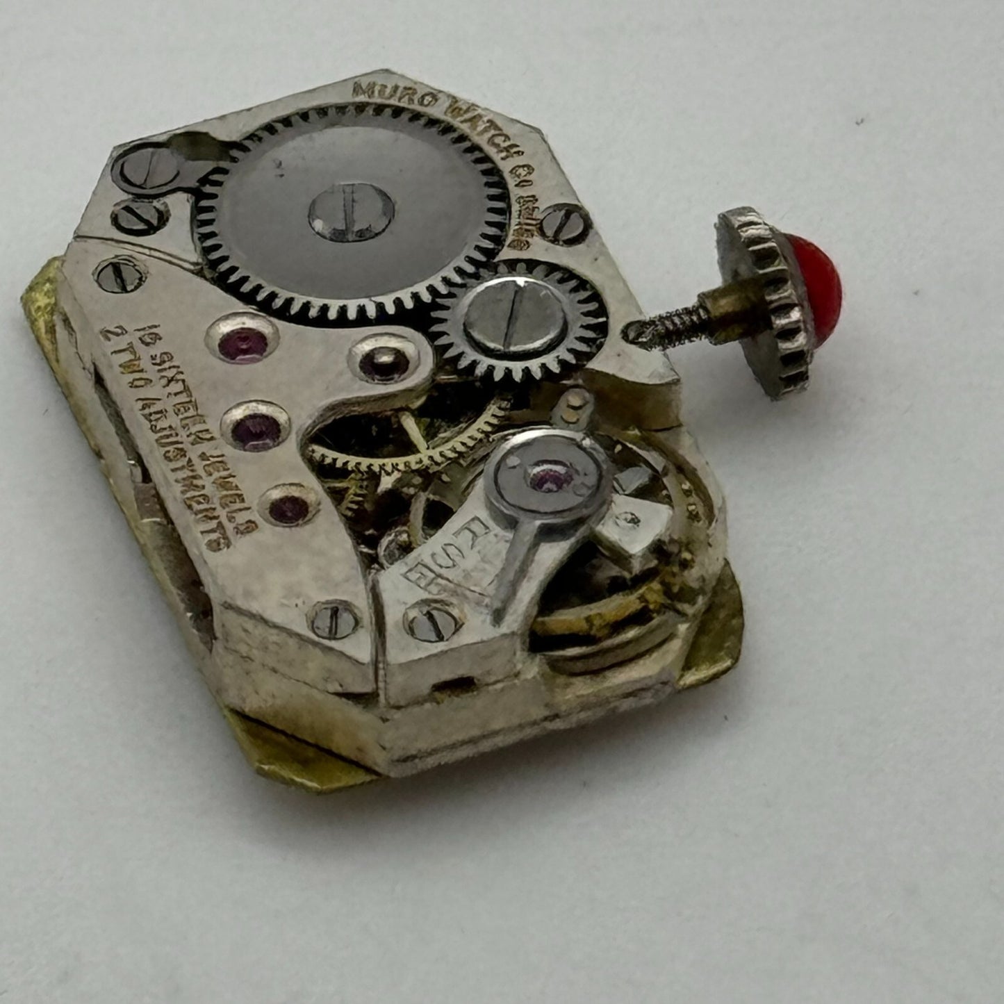 13mm Running Muro Watch Co Art Deco Manual Wind Red Crown Watch Movement PARTS