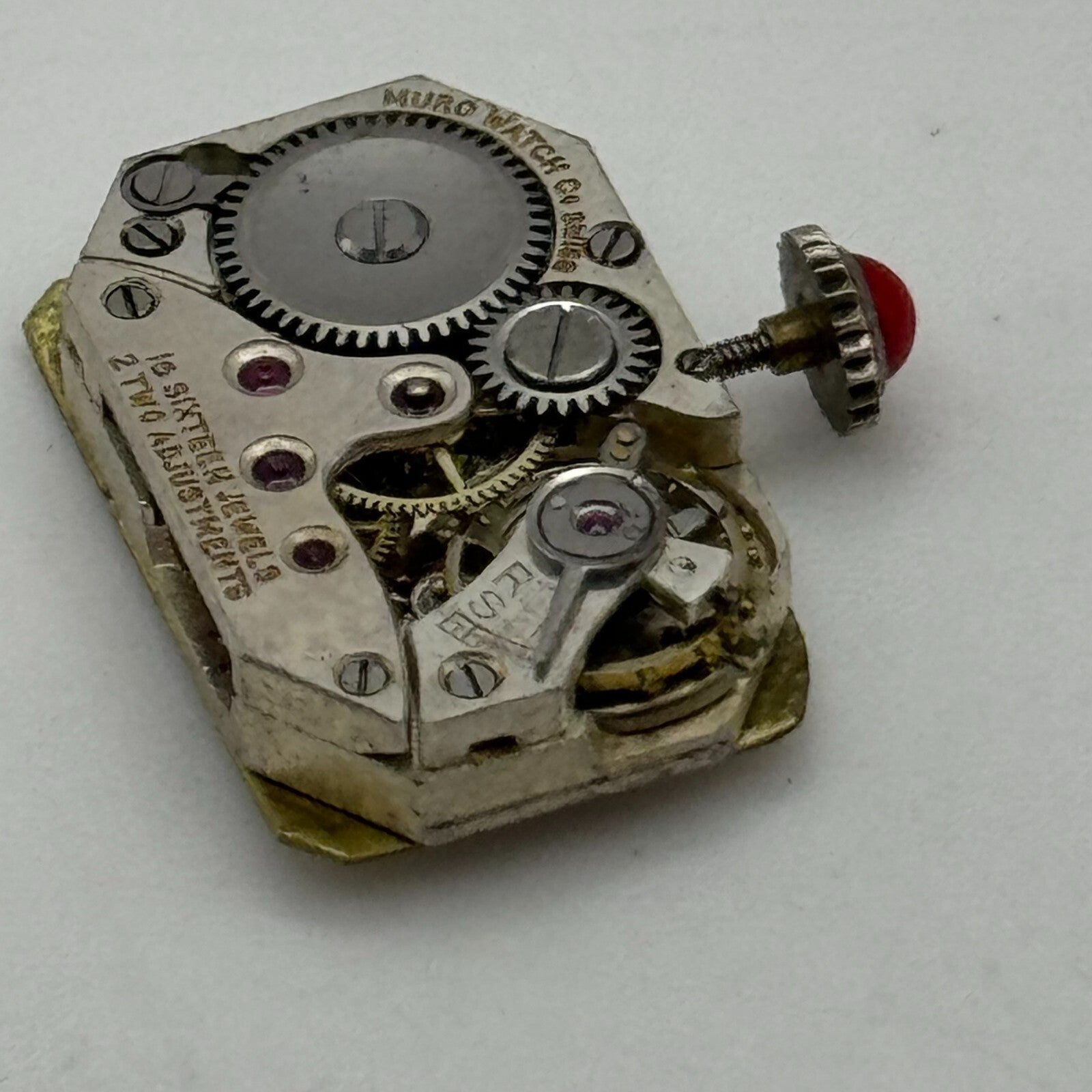 13mm Running Muro Watch Co Art Deco Manual Wind Red Crown Watch Movement PARTS