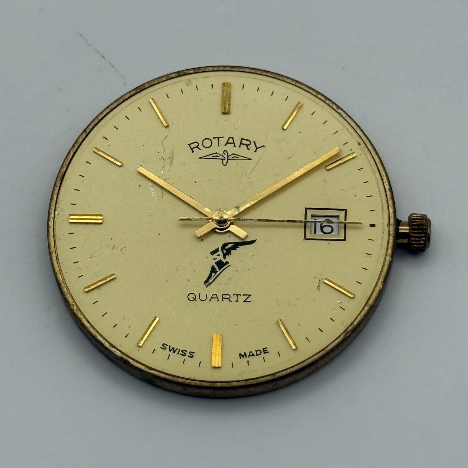 ETA 955.414 Quartz Watch Movement Rotary Date Vintage Swiss Parts Repair 30.9mm