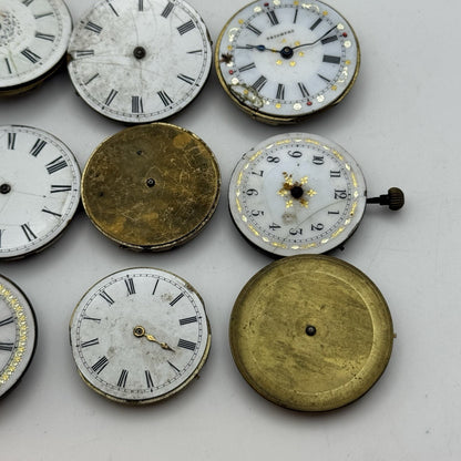 Bundle Mixed Antique / Vintage Pocket Watch Movements Joblot PARTS REPAIR SPARES