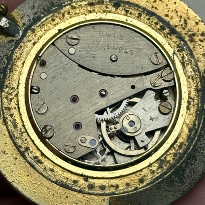 33mm Vintage Fero Feldmann 17 Jewels Extra Flat Manual Wind Watch PARTS / REPAIR