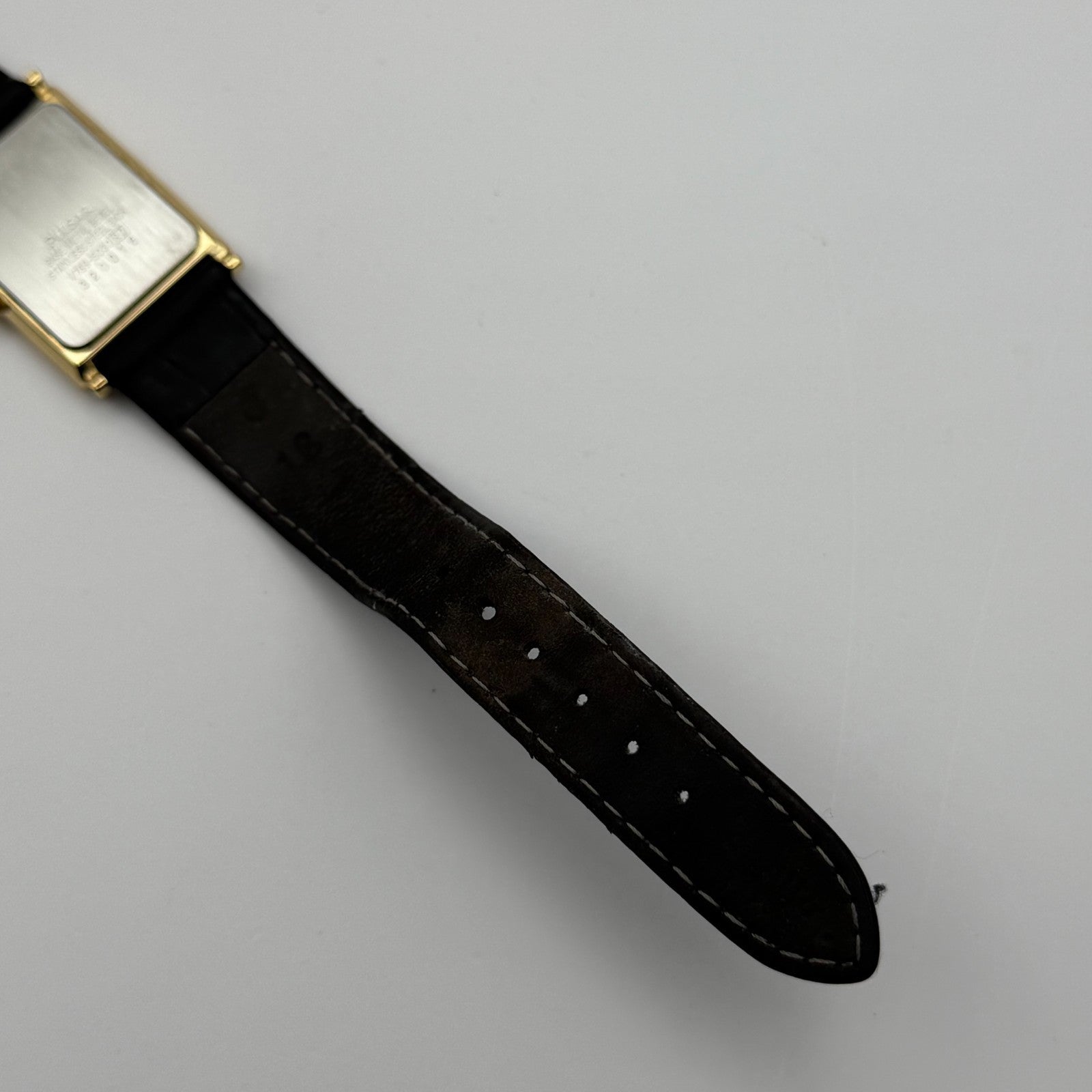 Pulsar Tank Watch Quartz Rectangular Date Dial Black Strap Japan Working 23mm