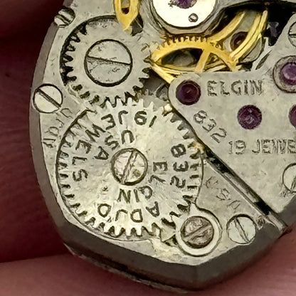 13.2mm Ladies Elgin 832 Rare 19 Jewels Manual Wind Watch Movement PARTS SPARES