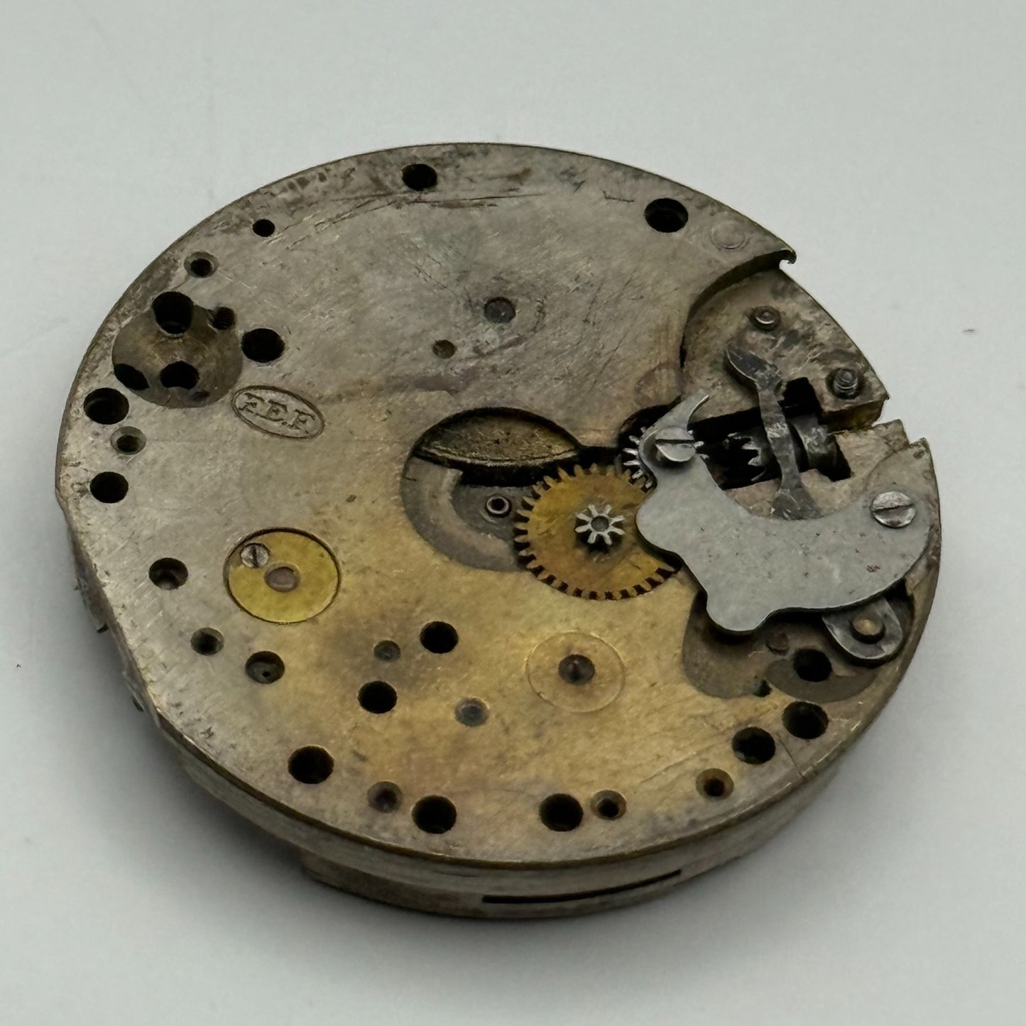 FEF Trench 15 Jewels Watch Movement Manual Wind Vintage Parts Repair 29.5mm
