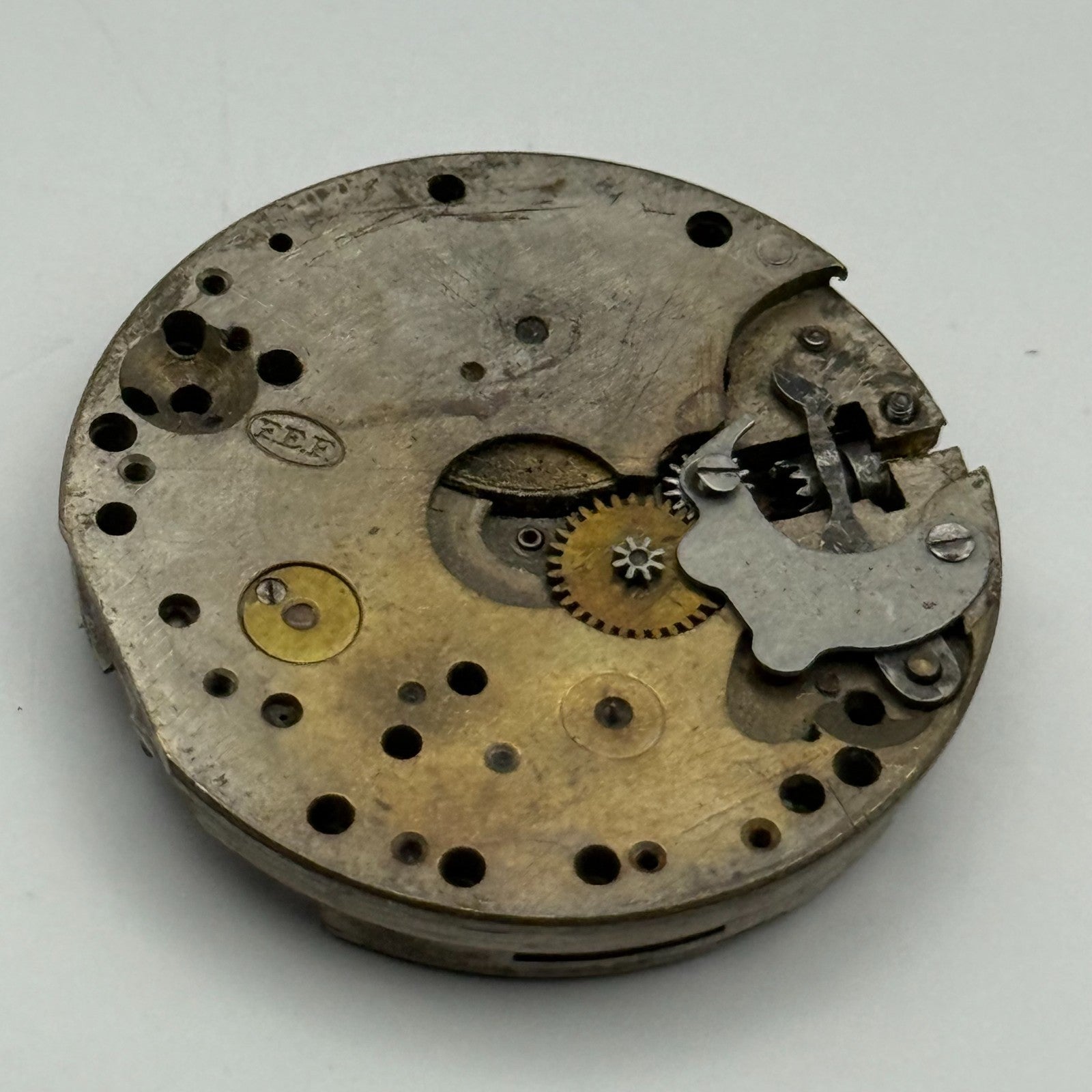 FEF Trench 15 Jewels Watch Movement Manual Wind Vintage Parts Repair 29.5mm