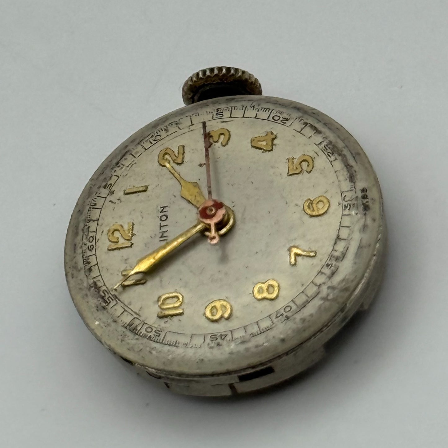 Clinton Sweep Seconds Watch Movement Running Manual Wind Vintage Parts 19.7mm