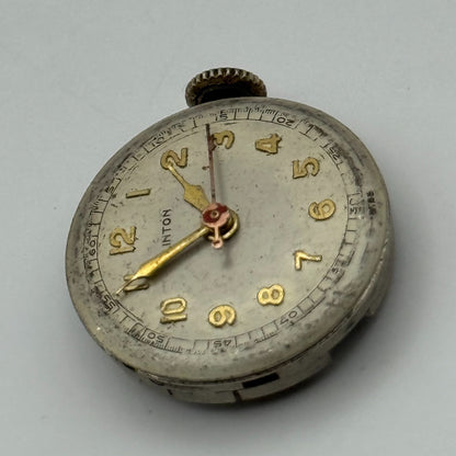 Clinton Sweep Seconds Watch Movement Running Manual Wind Vintage Parts 19.7mm