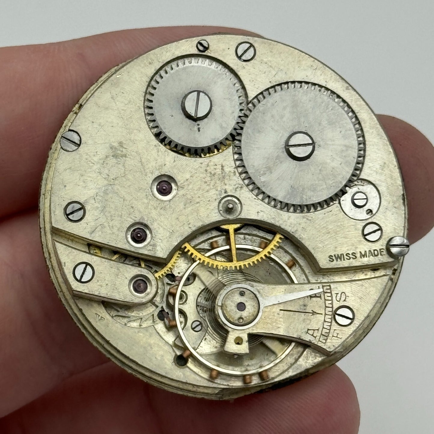 42.2mm Vintage Balance Ok Sub Seconds Swiss Pocket Watch Movement PARTS REPAIR