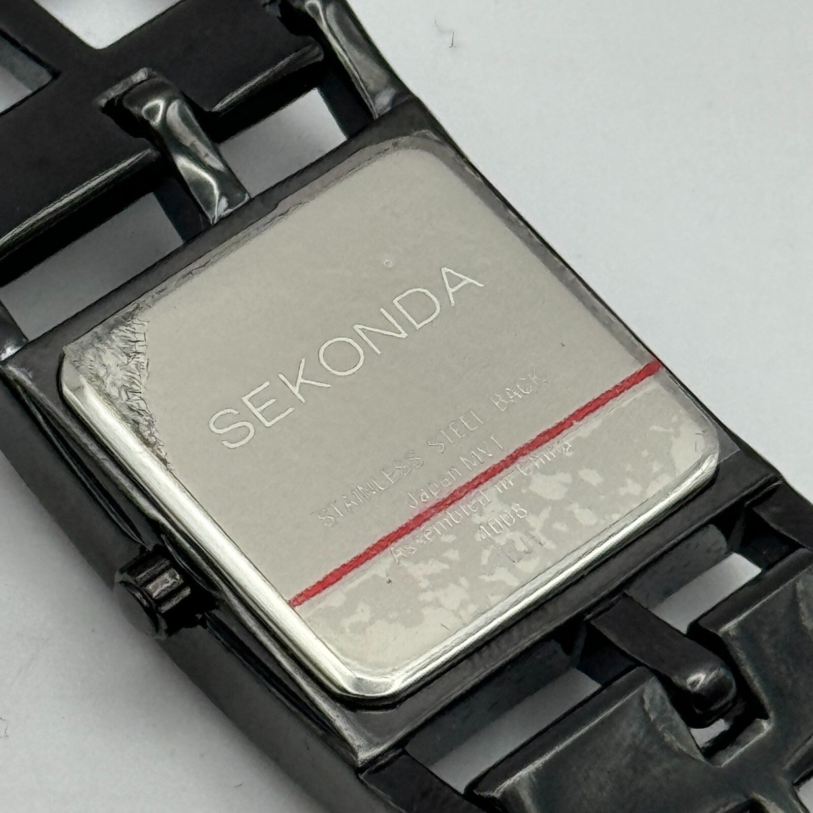 23mm Working Seksy Sekonda 4008 Black Jewelled Quartz Watch New Battery 7.5 Inch