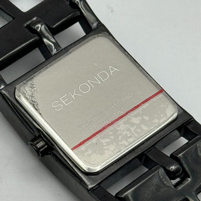 23mm Working Seksy Sekonda 4008 Black Jewelled Quartz Watch New Battery 7.5 Inch