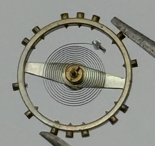 AV 41 Balance Wheel Complete And Spring 5 1/4''' 55 M Watch Movement Parts NOS