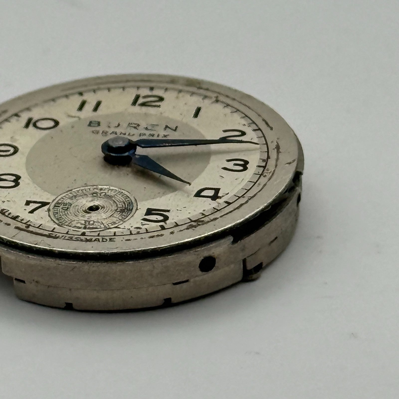 Buren 410 Grand Prix Watch Movement Manual Wind Vintage Parts Repair 23.6mm