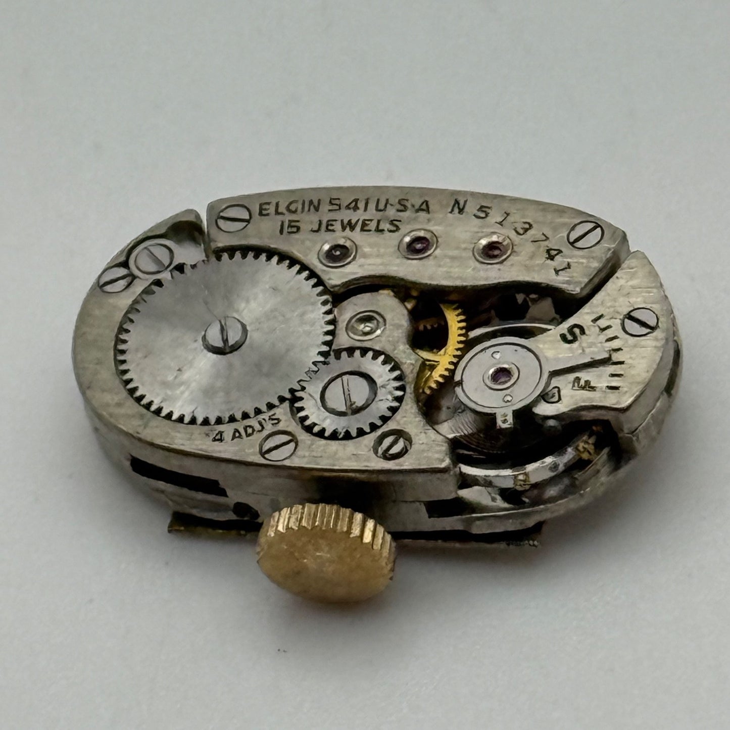 Elgin Grade 541 Model 2 Watch Movement 1951 21/0s American Parts Repair Ladies