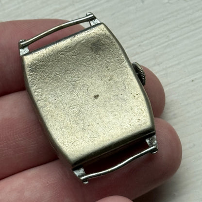 25mm Vintage Tank Style 15 Jewels Swiss Manual Wind Watch PARTS REPAIR