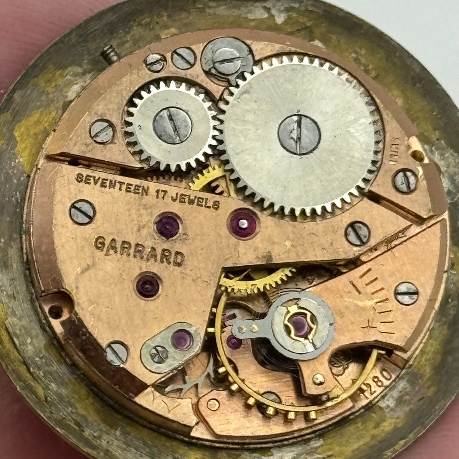 23.6mm Garrard ETA 1280 Balance Ok Watch Movement Swiss Vintage PARTS SPARES