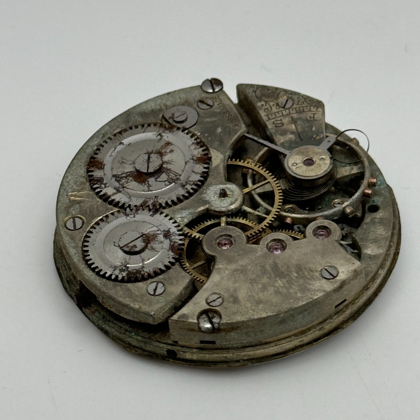 42.3mm J Hewitt Coventry Unique Swiss Made Hunter Pocket Watch Movement PARTS