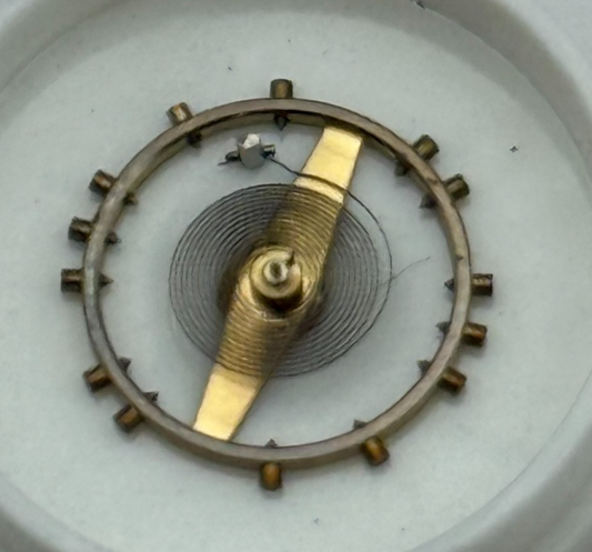 FHF 28 Balance Wheel Complete And Spring Inca 345 M Watch Movement Parts NOS