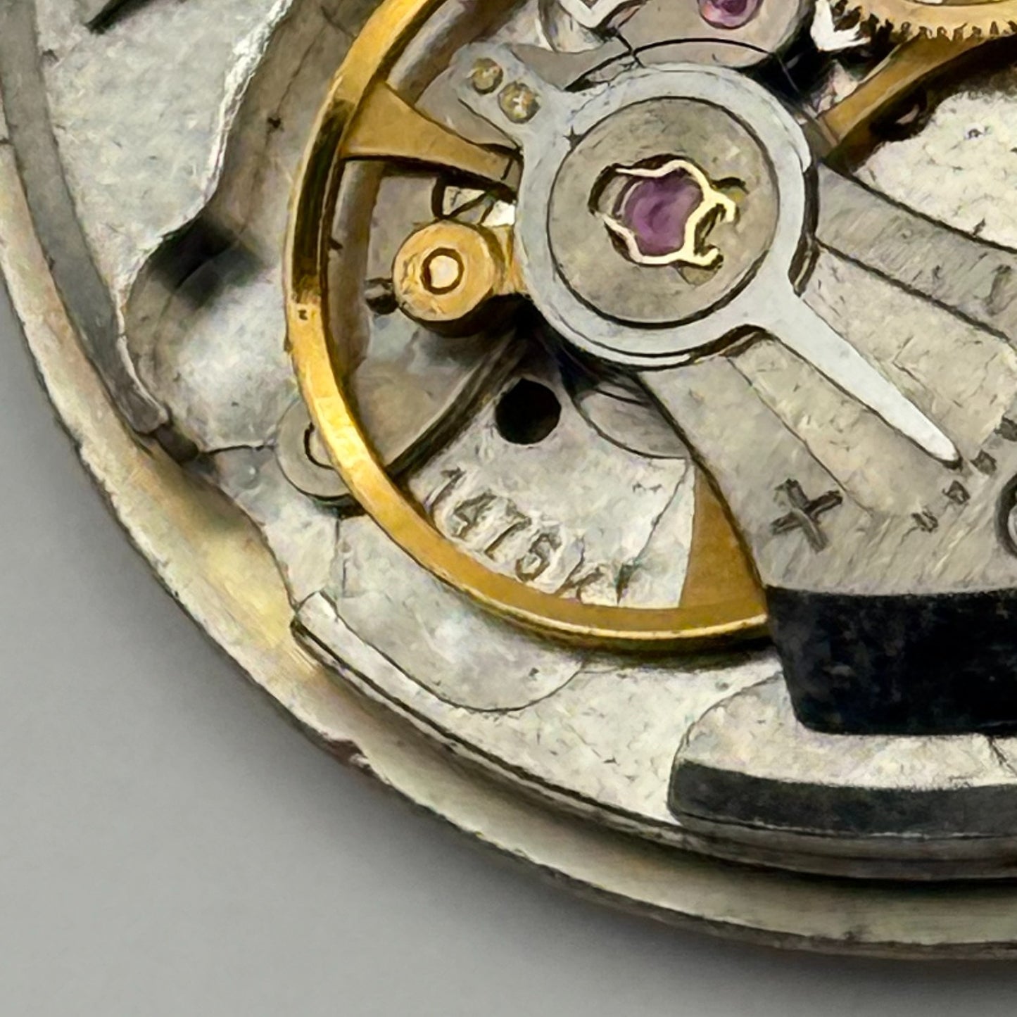 Eterna 1475K Watch Movement Garrard Manual Wind Vintage Swiss Parts 27.8mm