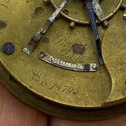 45.6mm Antique Key Wound Pocket Watch Movement PARTS