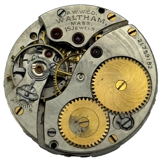 Waltham Grade 315 Model 1900 American Watch Movement 3/0s Gold Screws Parts