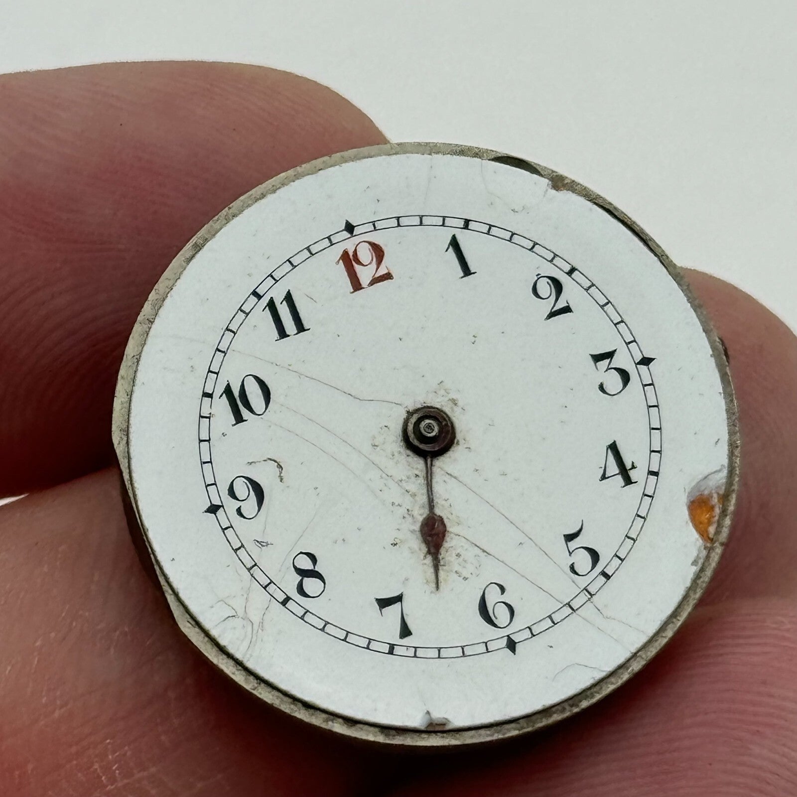 25.3mm Unidentified Trench Watch Movement & Dial Manual Wind Vintage Swiss PARTS