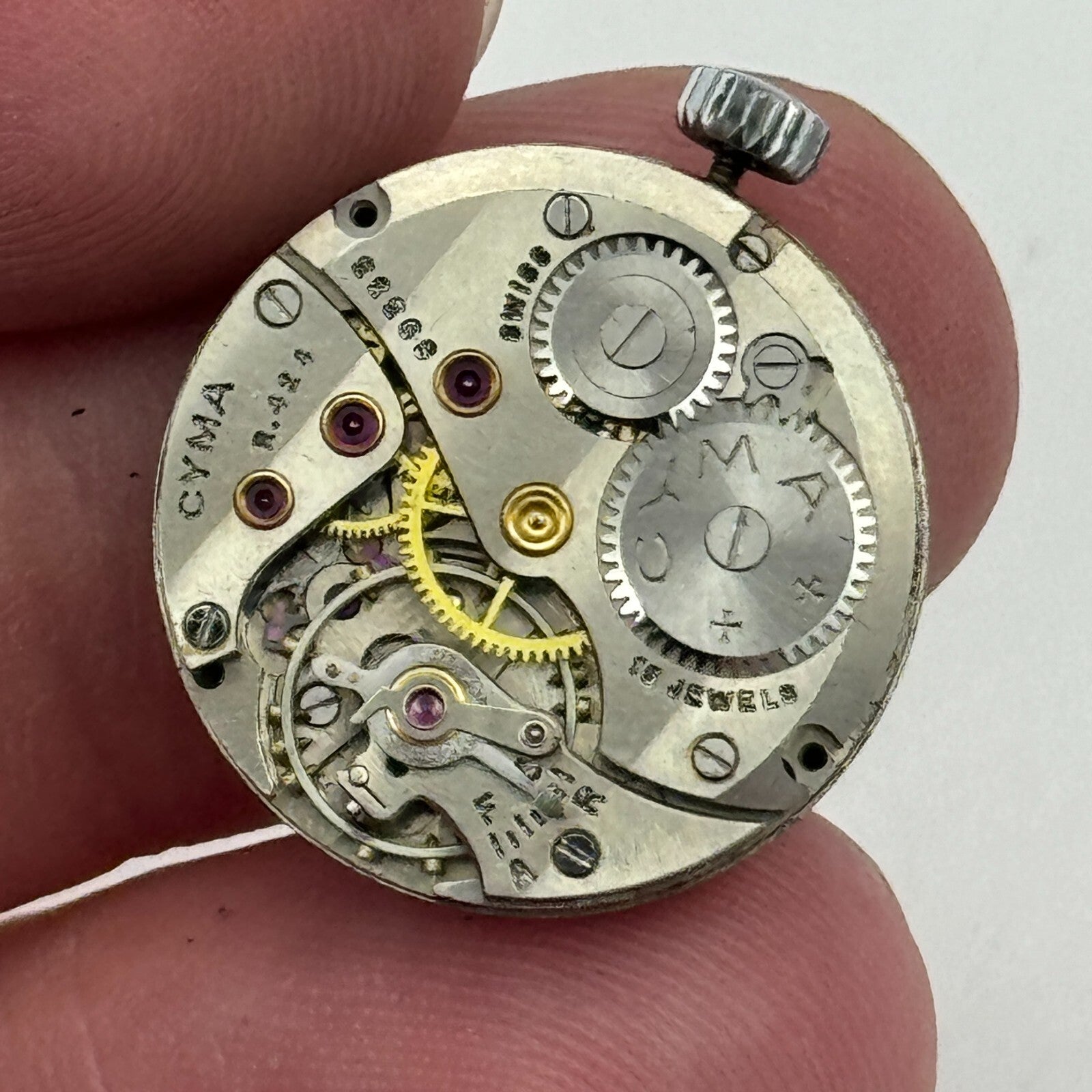 19.7mm Ladies Cyma R.424 Balance Ok Nice Finish Sub Seconds Watch Movement PARTS