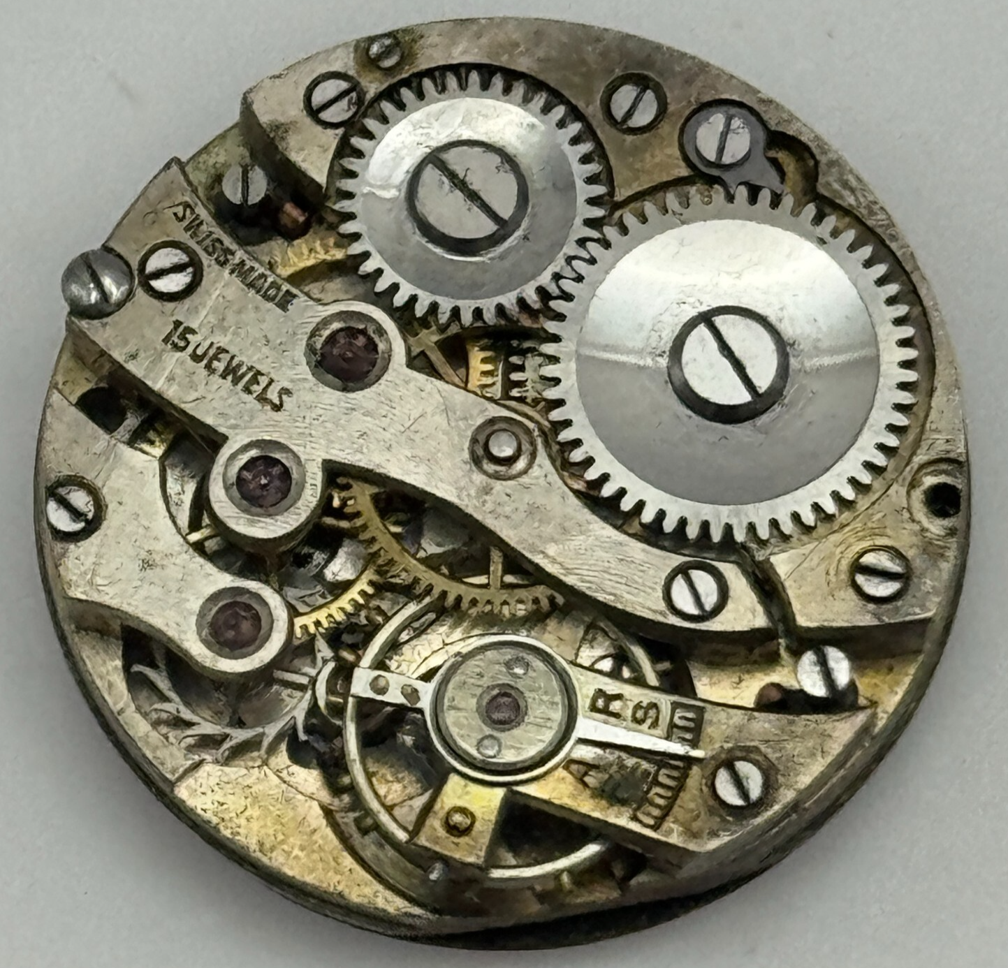 23.7mm 15 Jewels Porcelain Dial Swiss Trench Watch Movement Manual Wind PARTS