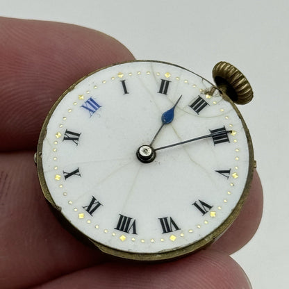 24.9mm Unidentified High Grade 17 Jewels Trench Watch Movement Manual Wind PARTS