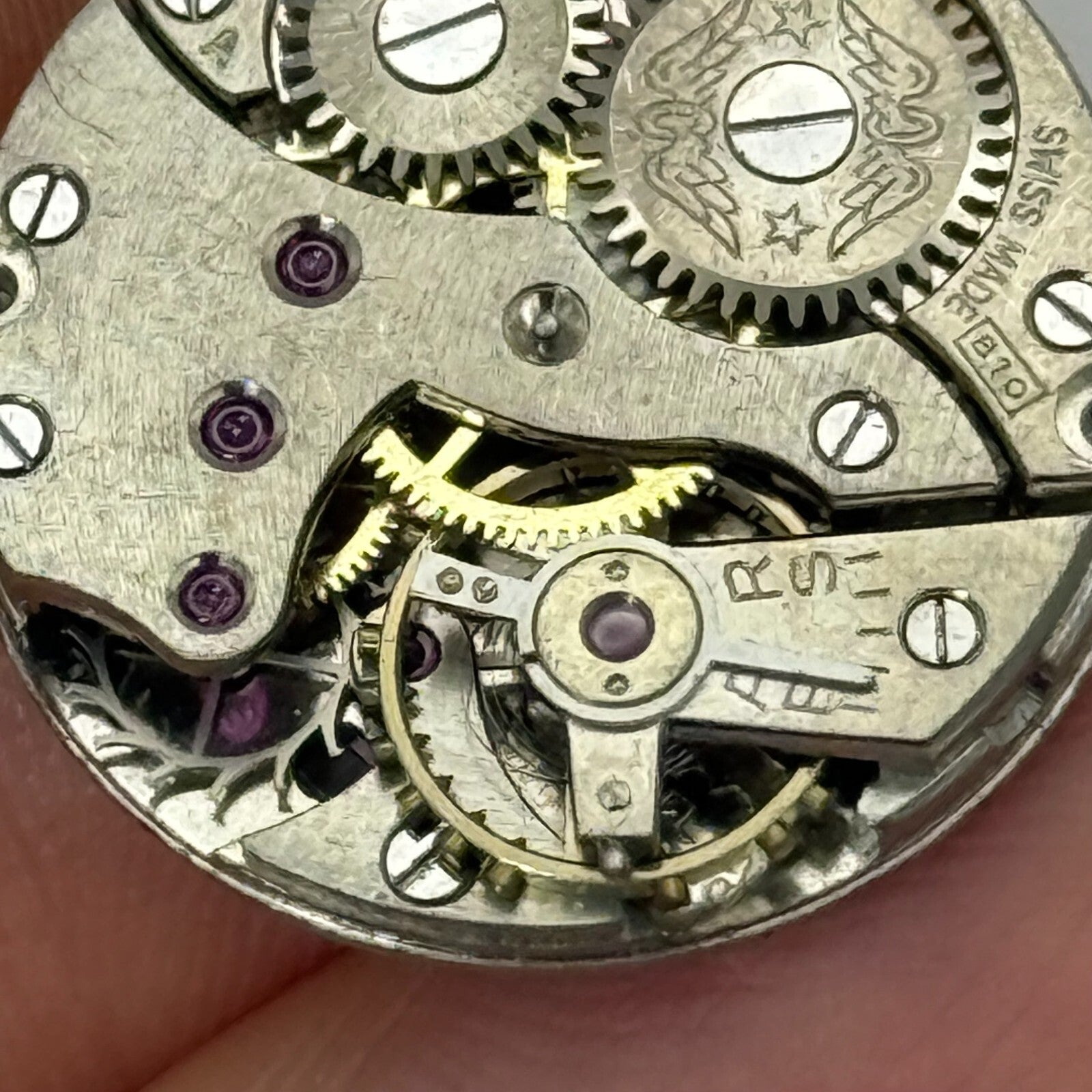 19.6mm Vintage Peseux P 220 Swiss Made Manual Wind Watch Movement PARTS REPAIR