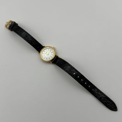Limit Ladies Quartz Watch White Dial Crystal Accents Leather Strap Working 22mm