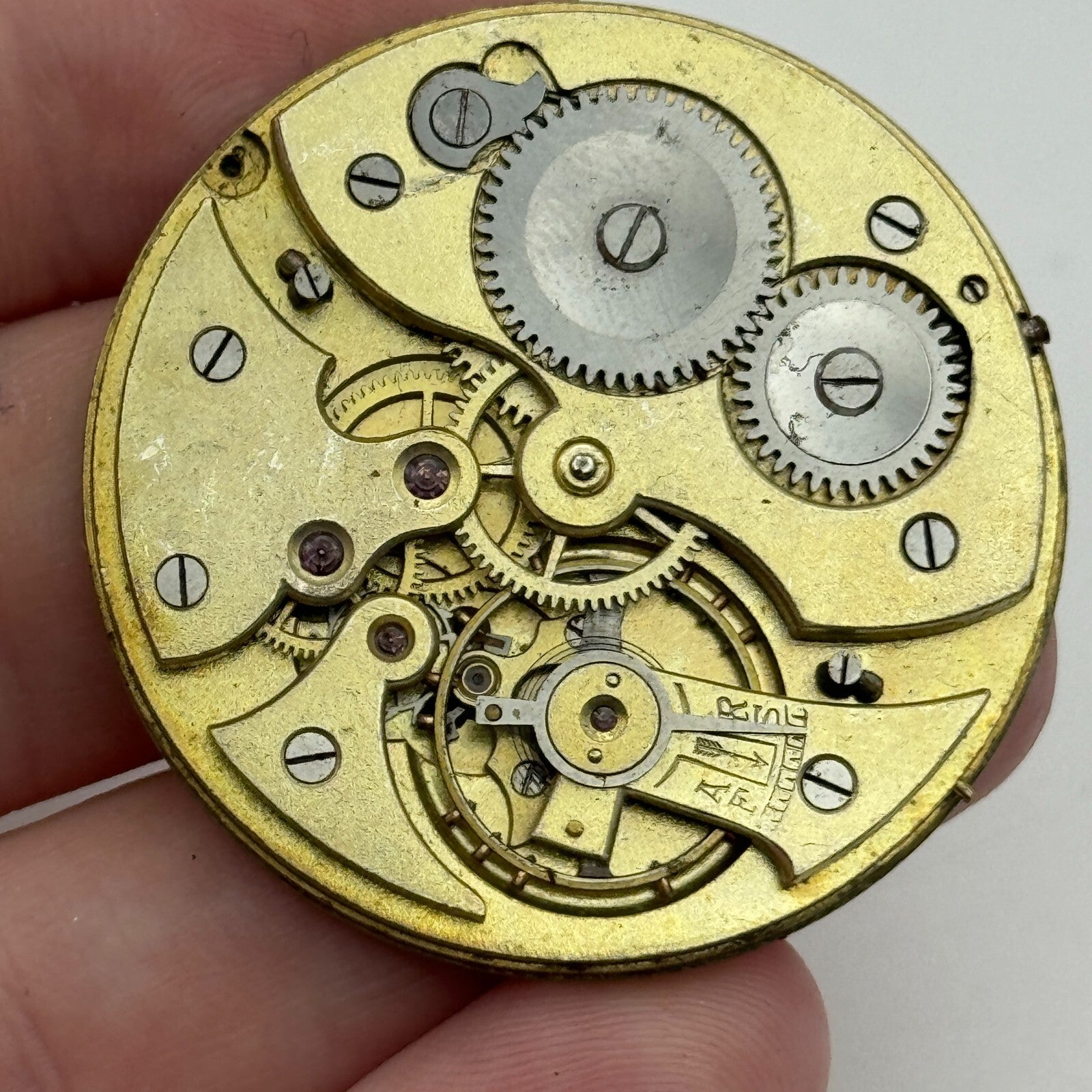 42.1mm Vintage Open Face Swiss Pocket Watch Movement PARTS REPAIR SPARES