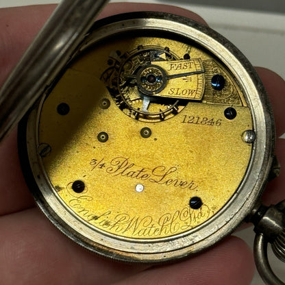 Pin Set Sterling Silver 3/4 Plate Lever English Watch LTD Pocket Watch TO REPAIR