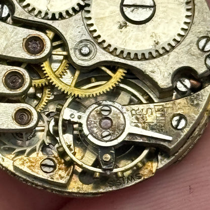 23.7mm Unidentified Porcelain Bullseye Dial Trench Watch Movement Manual Wind