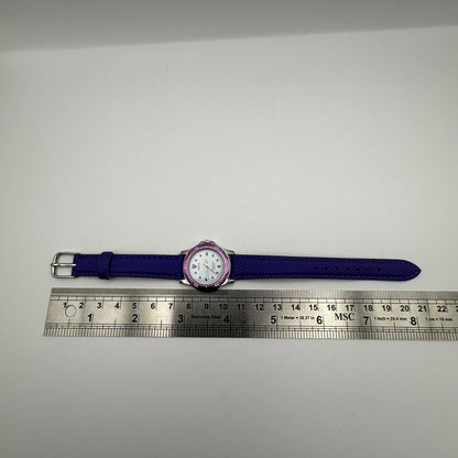 Lorus Quartz Watch White Dial Purple Strap Bezel Japan Working 26mm New Battery
