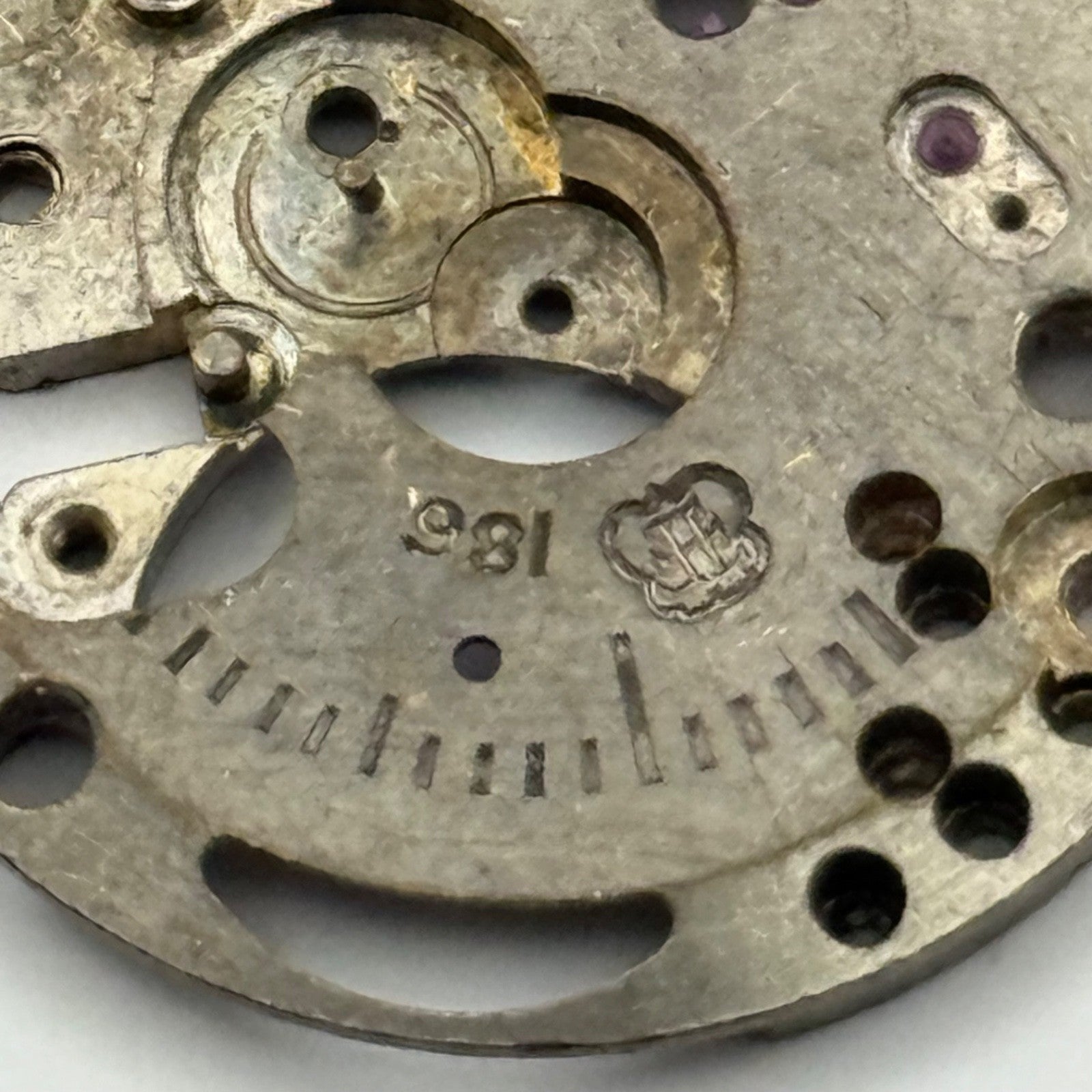 FHF 186 Watch Movement Main Plate Manual Wind Vintage Swiss Parts Repair 23.6mm