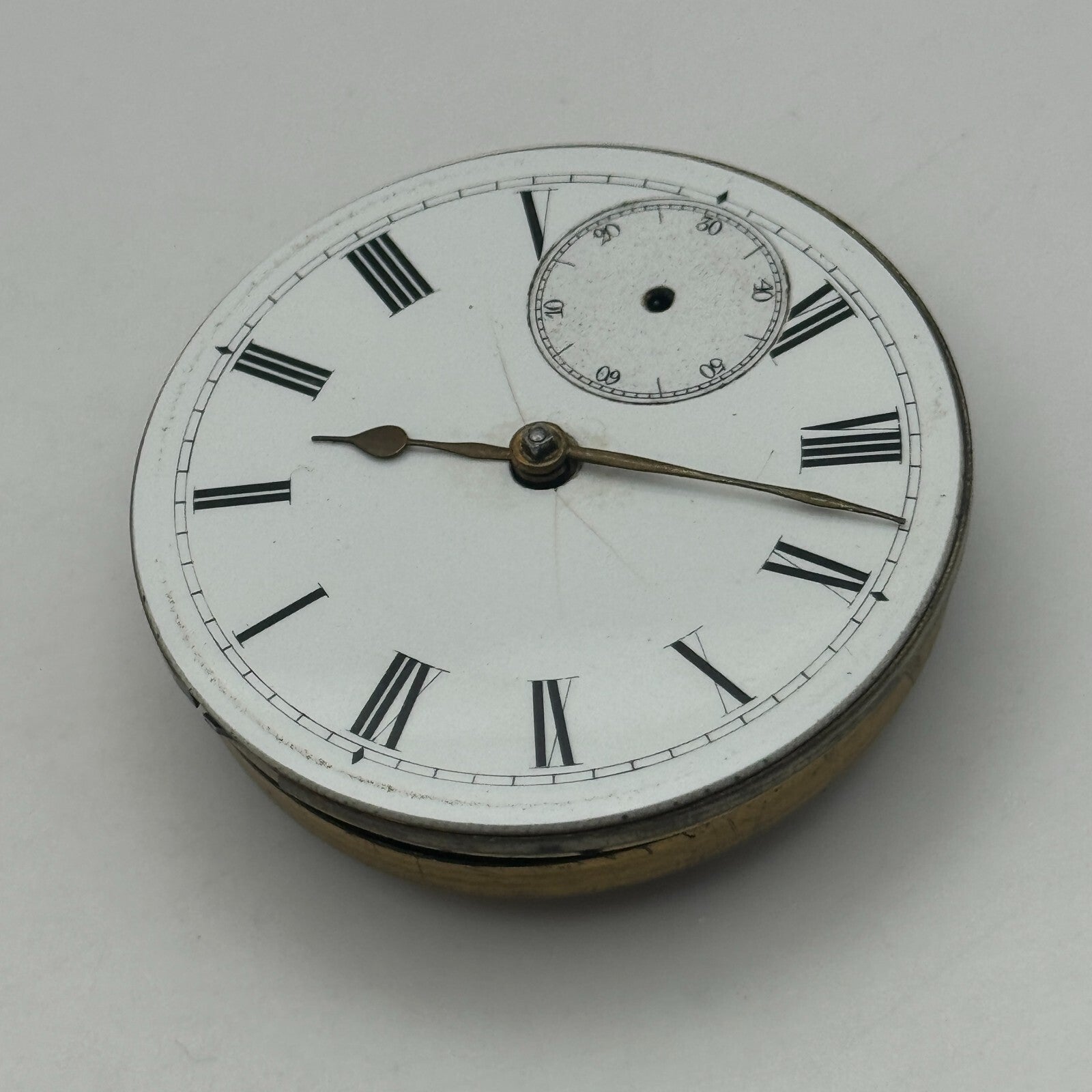 45.8mm Antique Brooklyn Watch Co BWC Key Wound Pocket Watch Movement PARTS