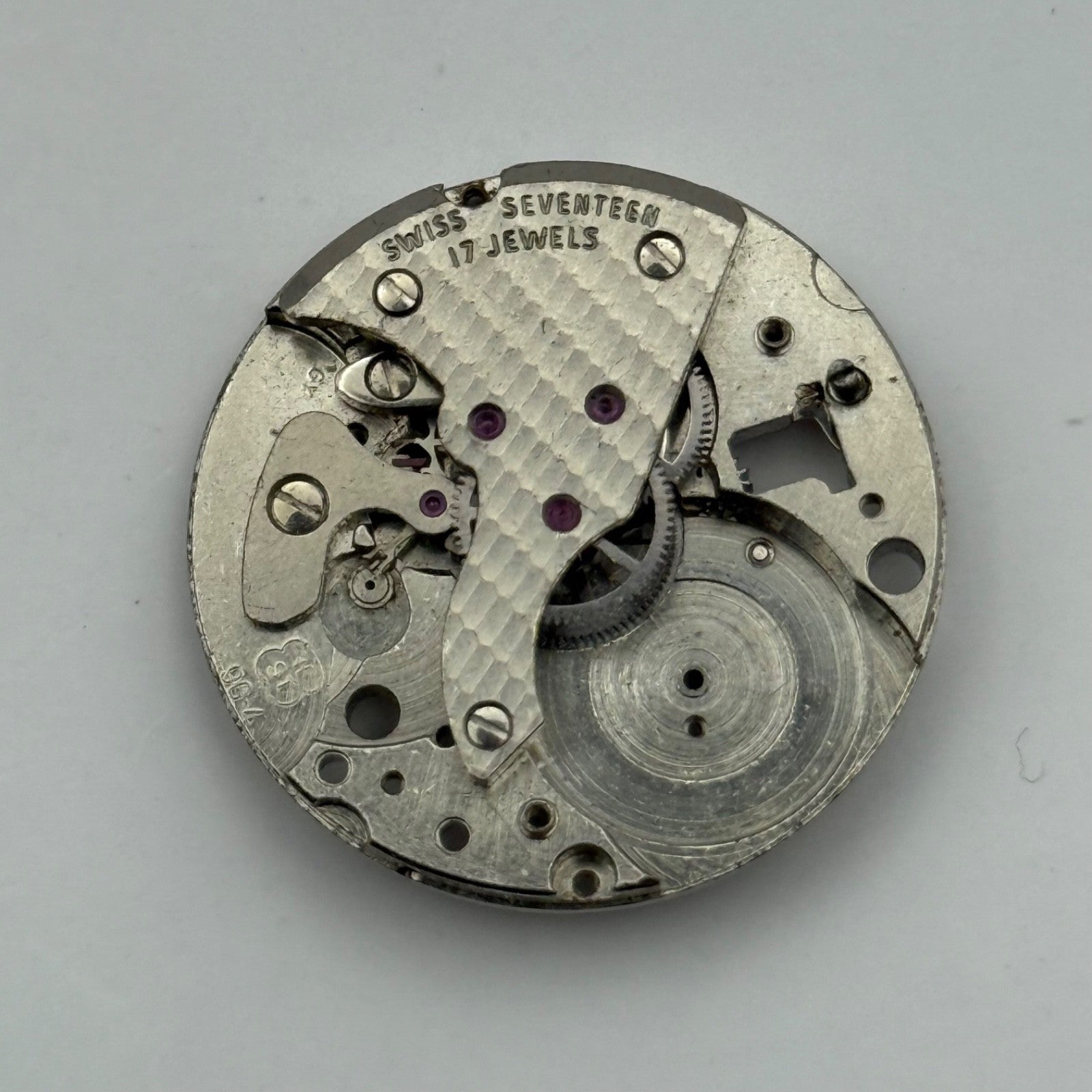 FHF ST 96-4 Watch Movement Manual Wind Vintage Swiss Incomplete Parts 25.9mm