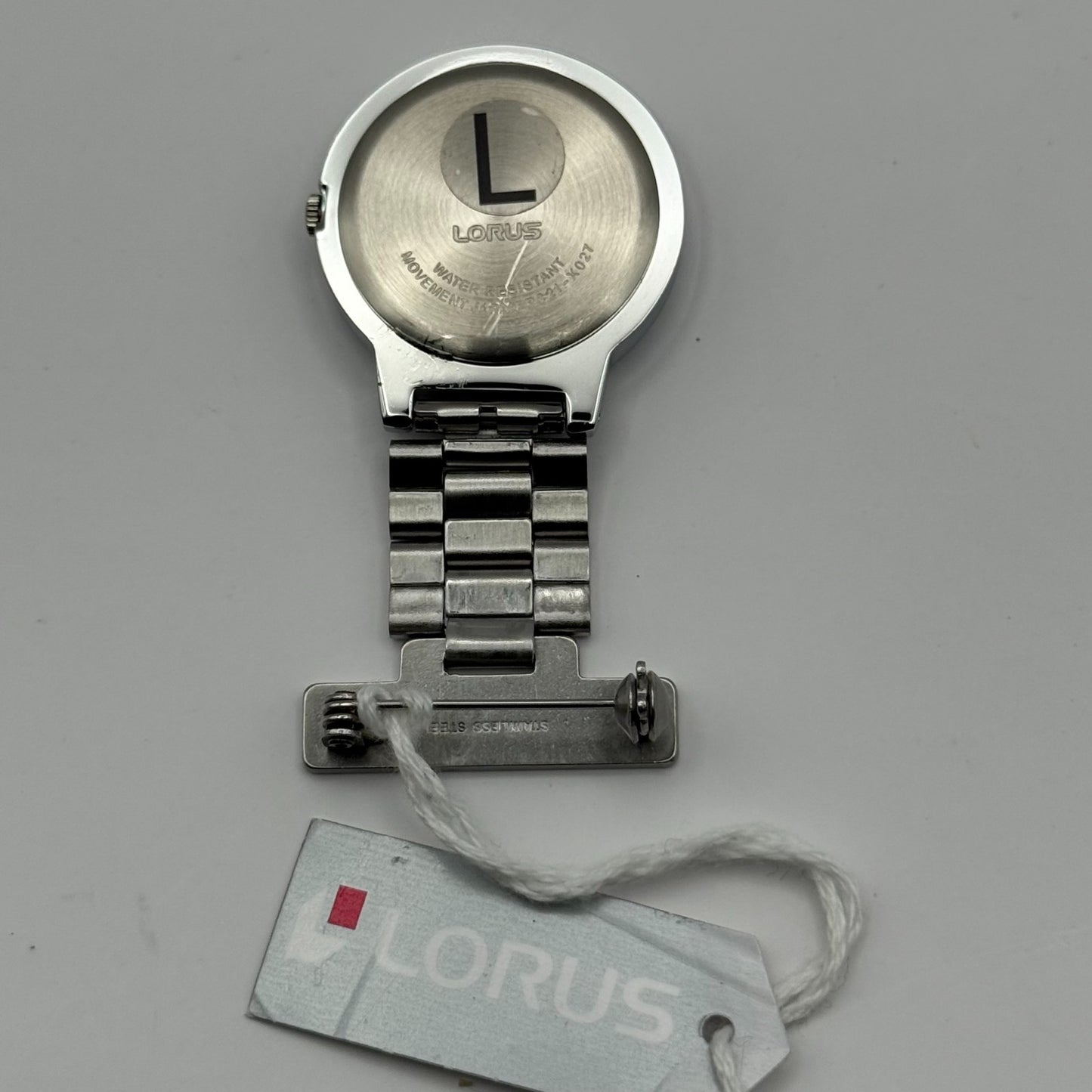 Lorus Ladies Quartz Fob Nurse Watch Floral Dial Steel Japan Working 29mm